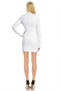 Jewel Badgley Mischka - Beverly Long Sleeve Mock Neck Mini Dress