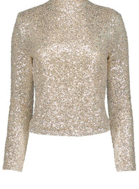 bishop + young Women's Sublime Funnel Neck Top in champagne - women's long sleeve top