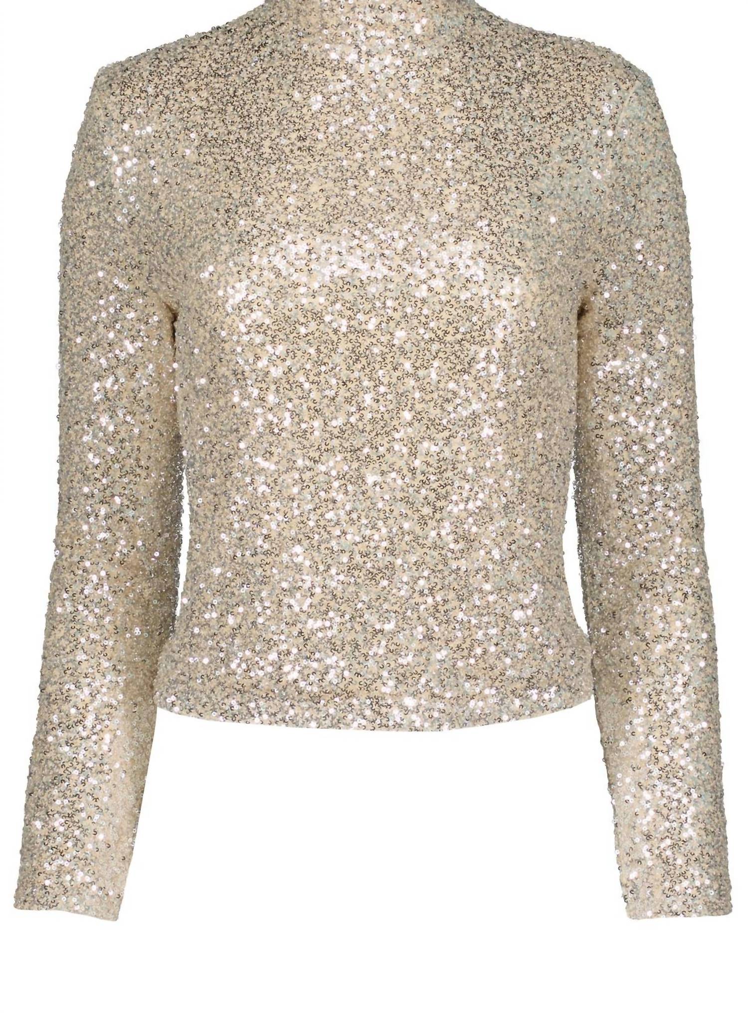 bishop + young Women's Sublime Funnel Neck Top in champagne - women's long sleeve top