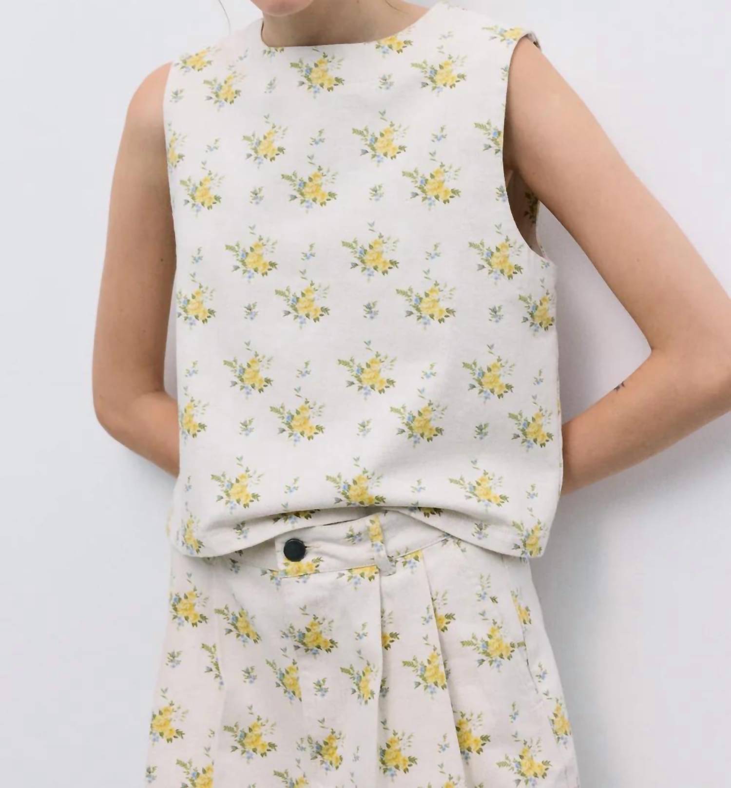 The New Society - Cotton Denim Top