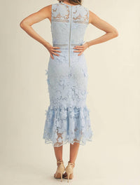 Just Me - 3d Floral Lace Midi Dress