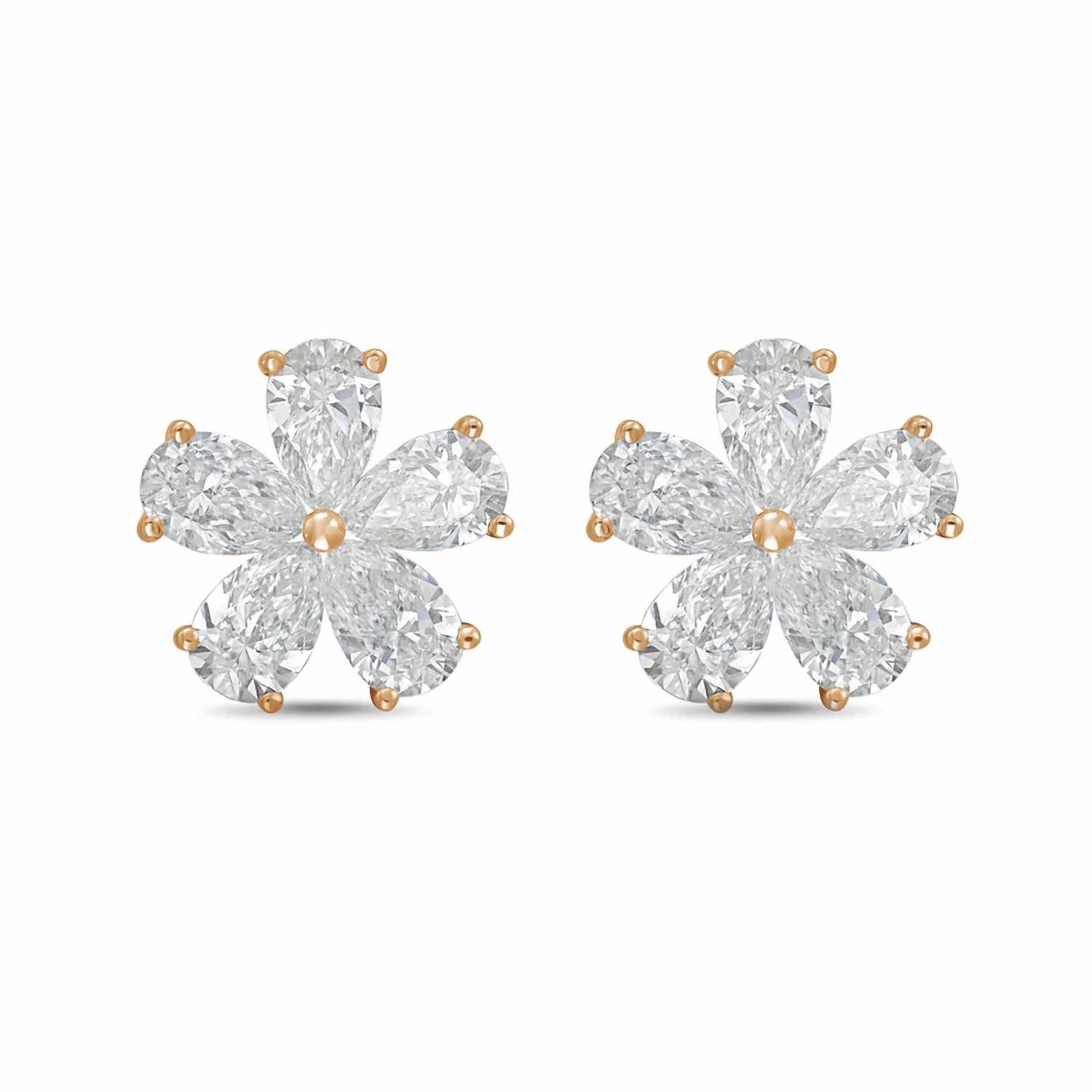 Diana M Jewels - Women's Pear Lab-Grown Diamond Stud Earrings (5.00 Ct TCW) - Statement