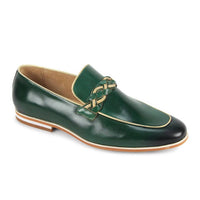 Giovanni Amato Men’s Tudor Leather Shoes in green - men's loafer