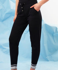 french kyss Women's Color Block Jogger in black slate - women's pants - detail view