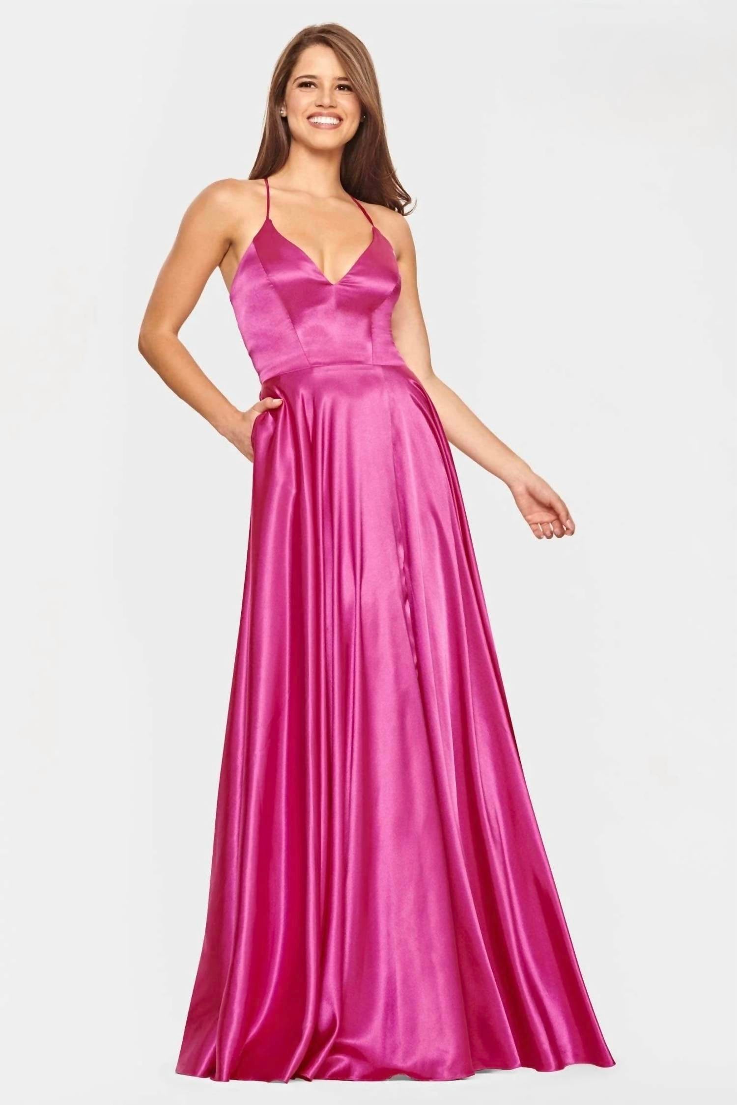 Faviana - Lace Up Back Prom Maxi Dress