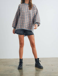 Buttermelon - Checkered Oversized Sweater
