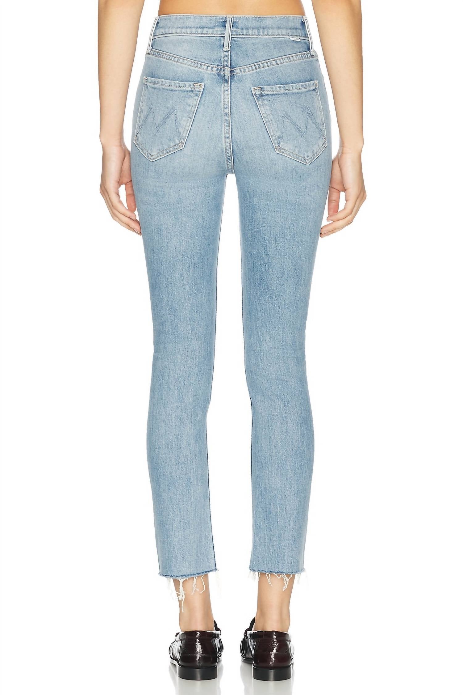 Mother Skinny Pixie Dazzler Ankle Fray Jeans in ivy league cowboy - women's jeans - alternate view