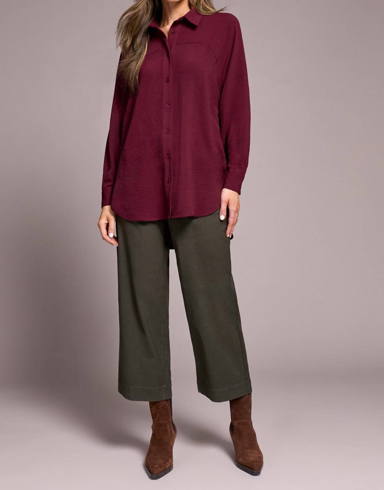 Tribal - Stretch Woven Flowy Raglan Sleeve Shirt