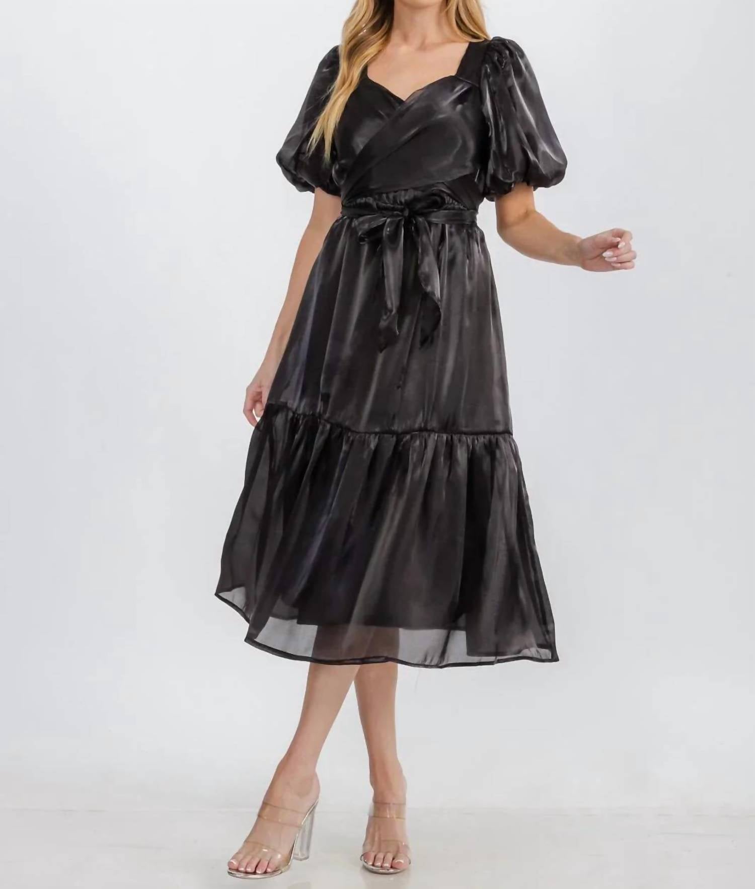 Wholesale Fashion Trends - Selma Puff Sleeve Tiered Midi Dress