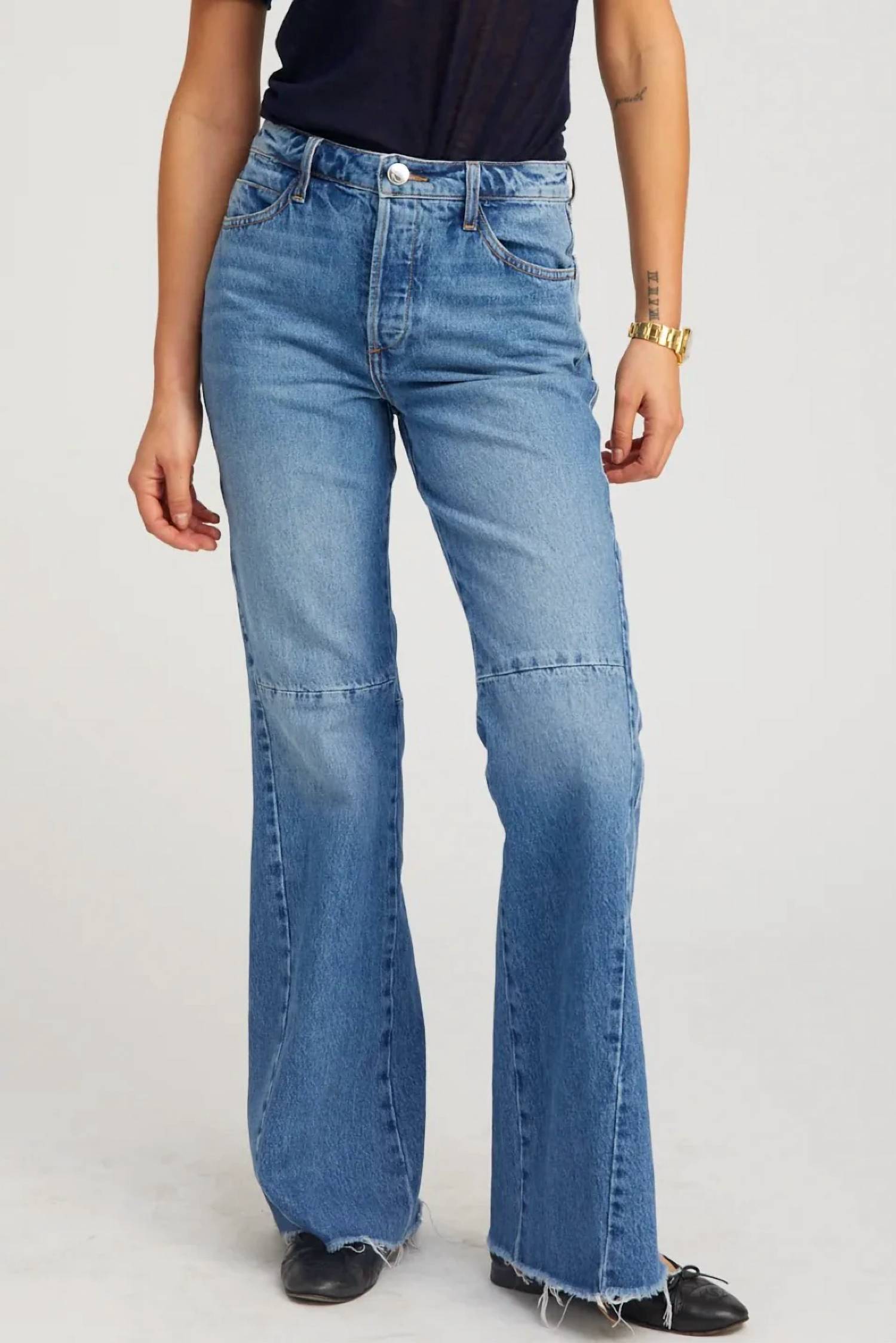 Sprwmn - 5 Pocket Patch Flare Jeans