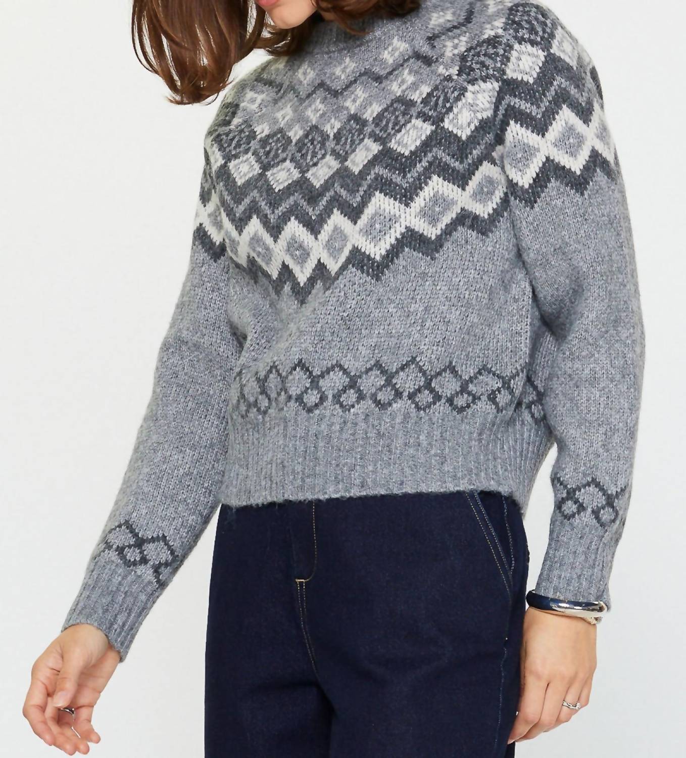 Current Air - Round Neck Fair Isle Sweater