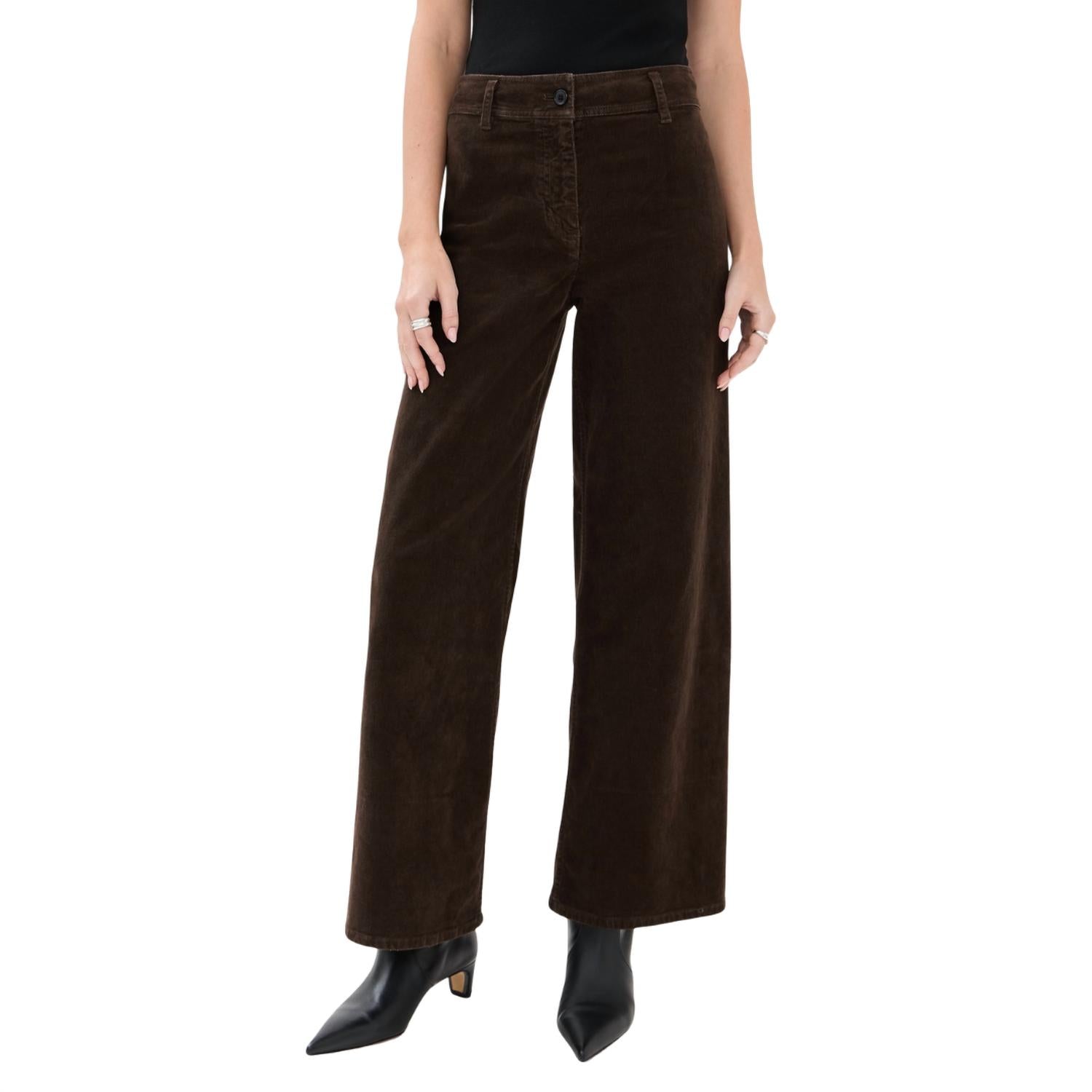NILI LOTAN Women's Megan Corduroy Pant in chocolate brown - women's pants - view 4