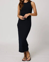 Stillwater - Wide Rib High Neck Maxi Dress