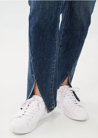 FDJ Front Slit Straight Leg Jeans in deep blue - women's jeans - view 4