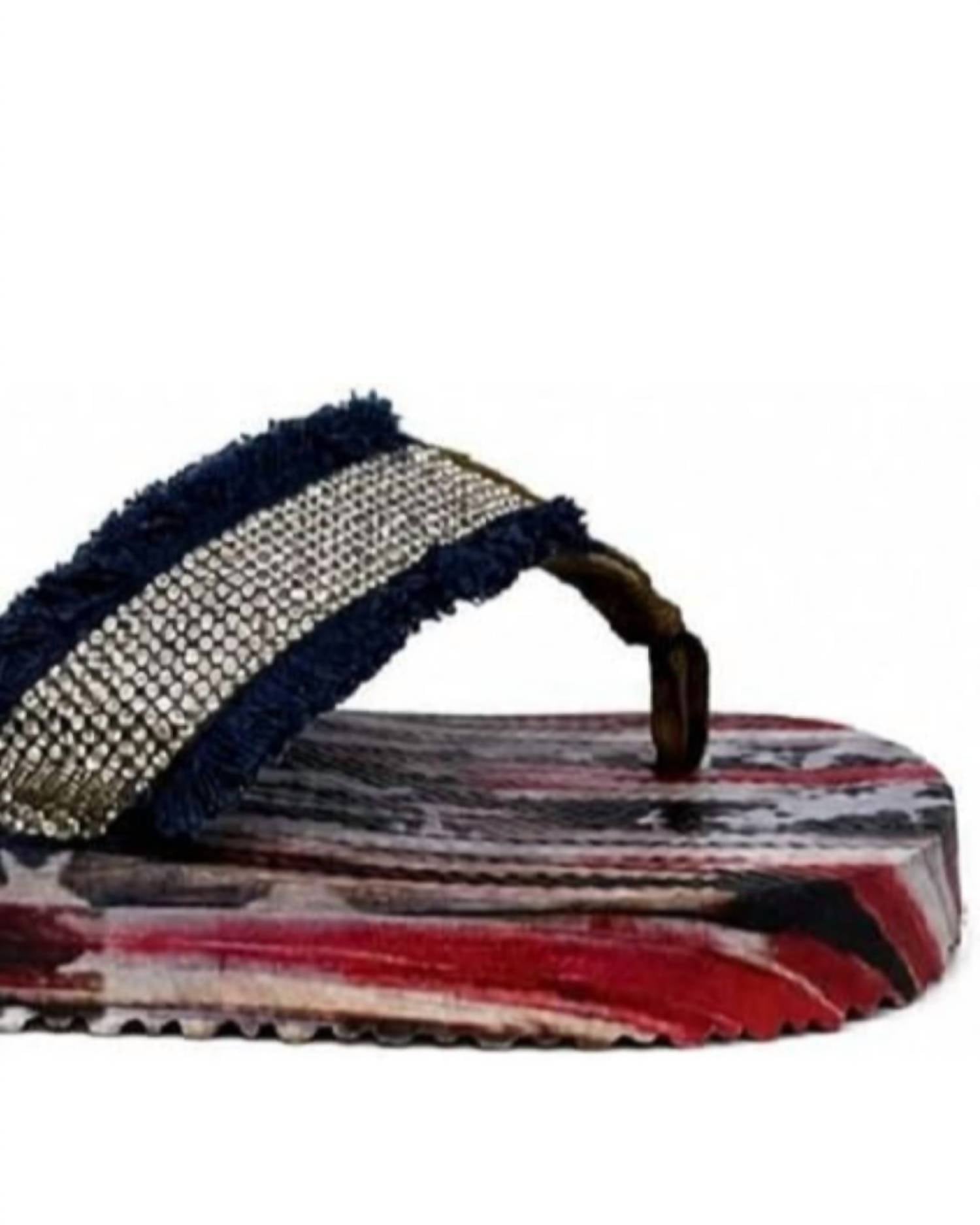 Very G - Womens United Frayed Top Flip Flop Sandal