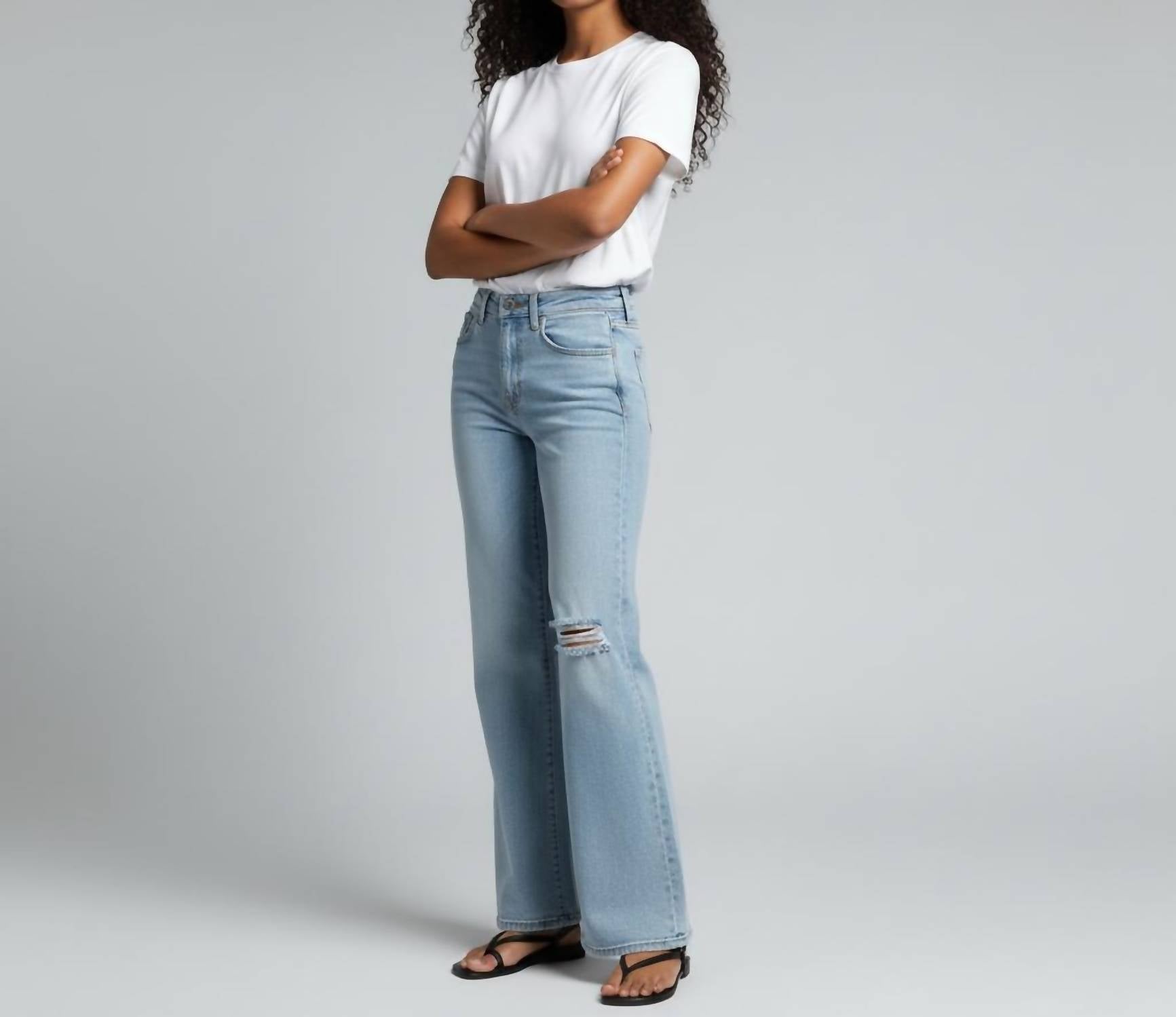 VERVET BY FLYING MONKEY Crystal Vintage Flare Jeans in tender - women's jeans