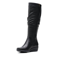 Clarks Women's Rosely Knee-high Boot in black leather - women's shoe - view 4