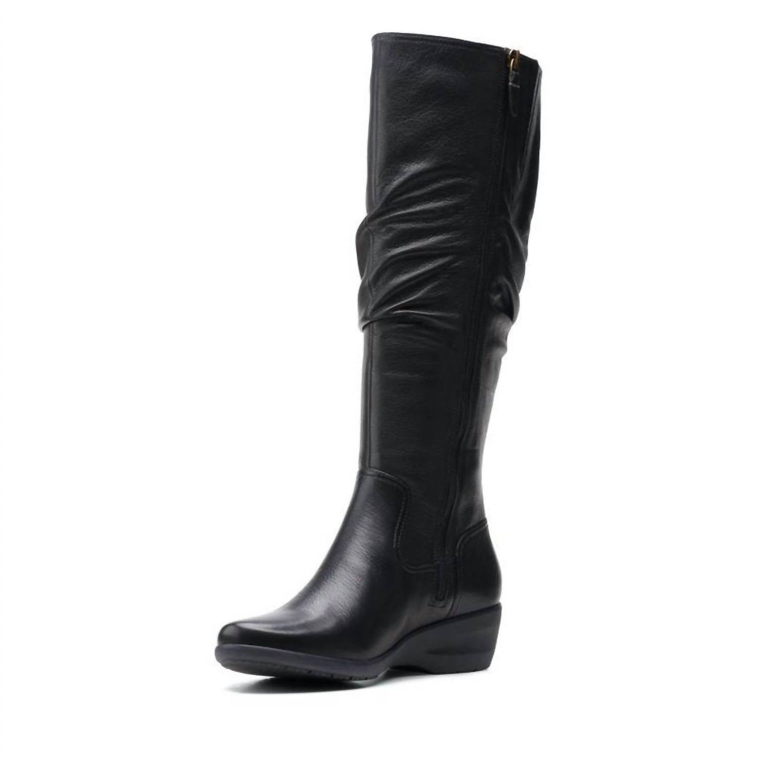 Clarks Women's Rosely Knee-high Boot in black leather - women's shoe - view 4