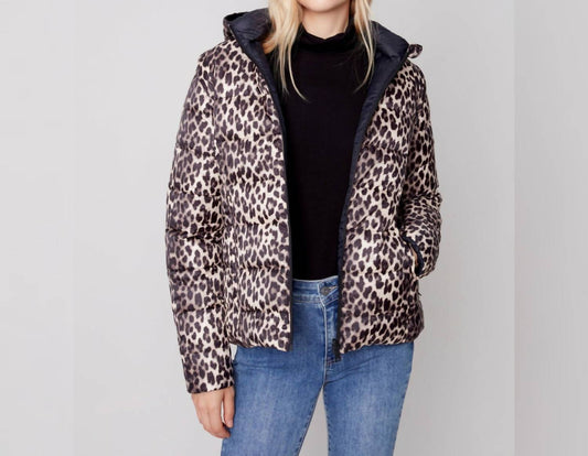 Printed Leopard Puffer