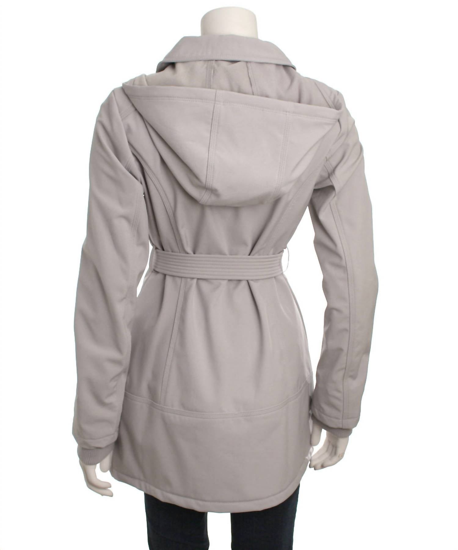 Jessica Simpson - Double Breasted Hooded Soft-shell Coat
