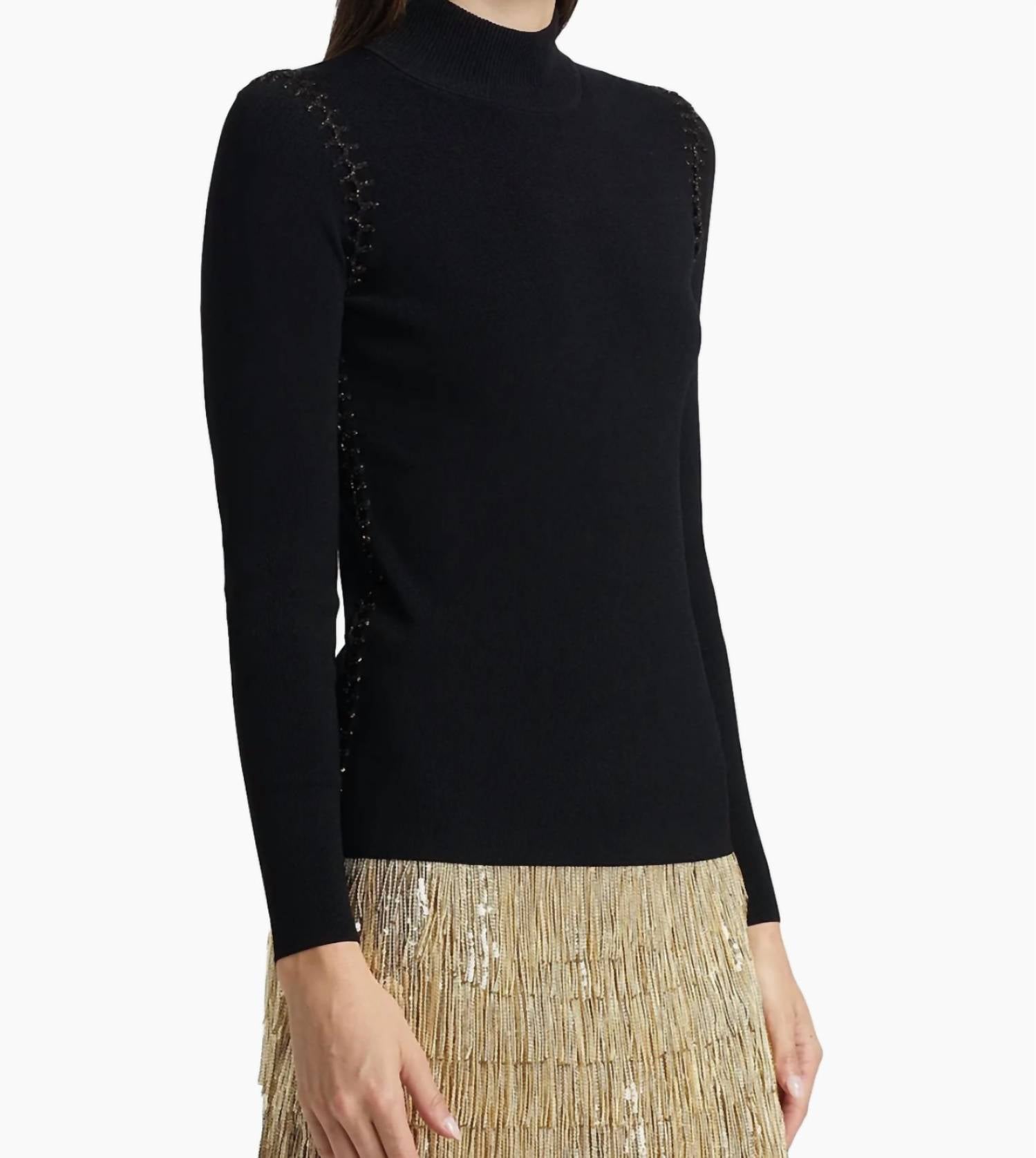 Elie Tahari - The Nina Whipstitched Turtleneck Sweater