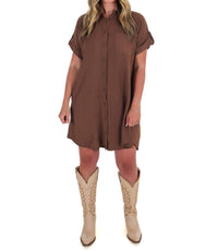 She + Sky - All the Reason Button Up Shirt Dress