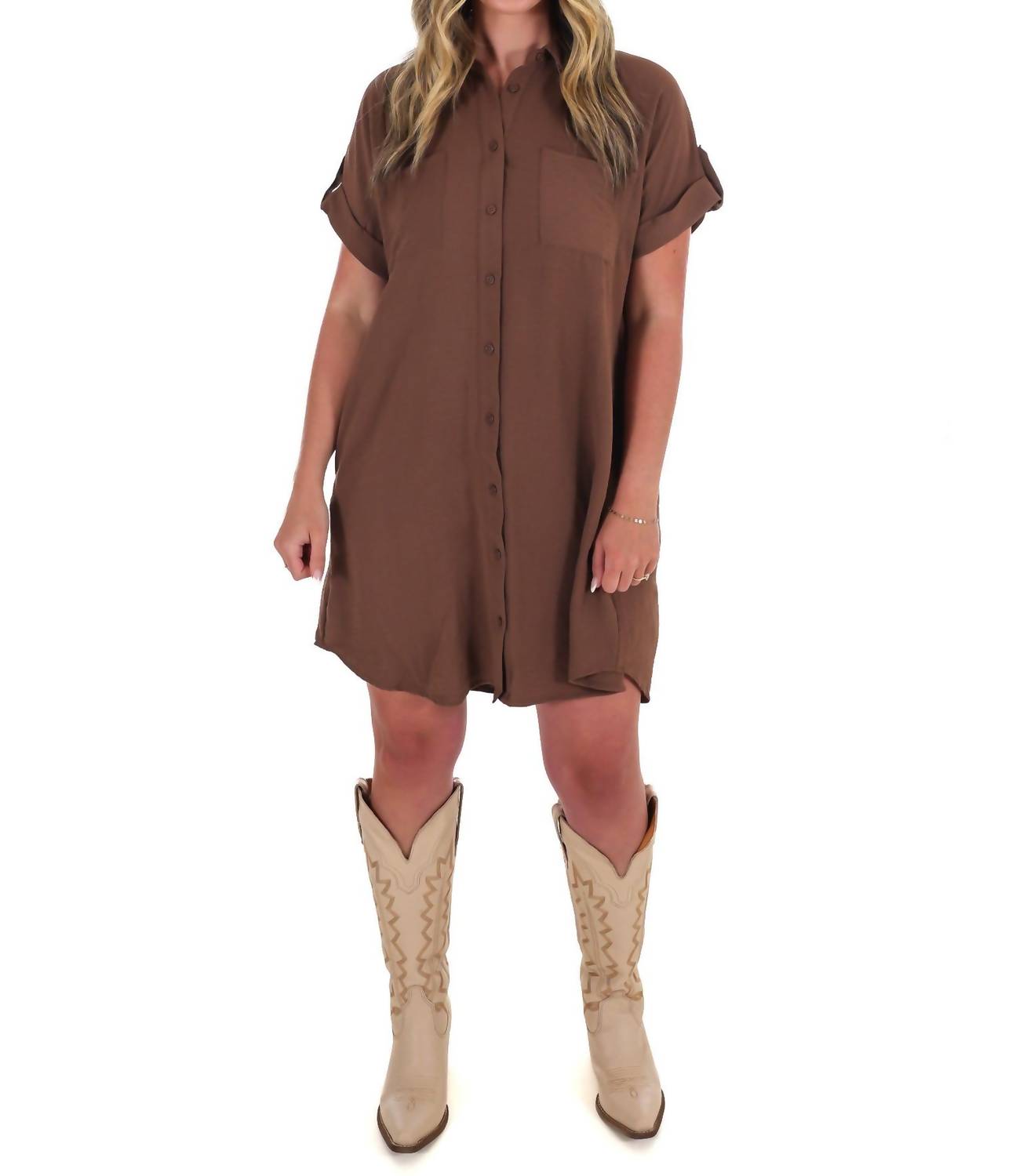 She + Sky - All the Reason Button Up Shirt Dress