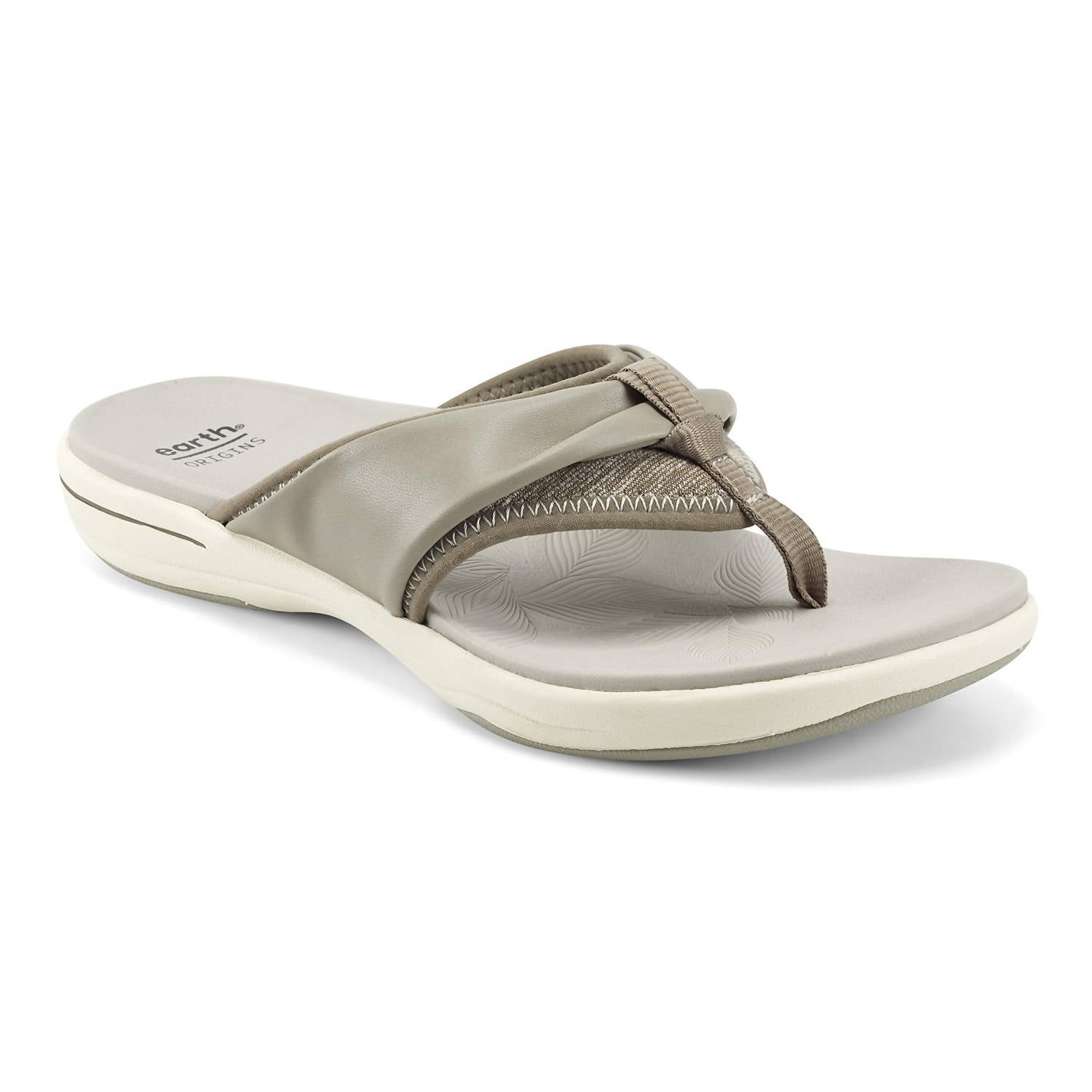 EARTH Women's Origins Sonia Flat Flip Flops in beige - women's sandal - detail view