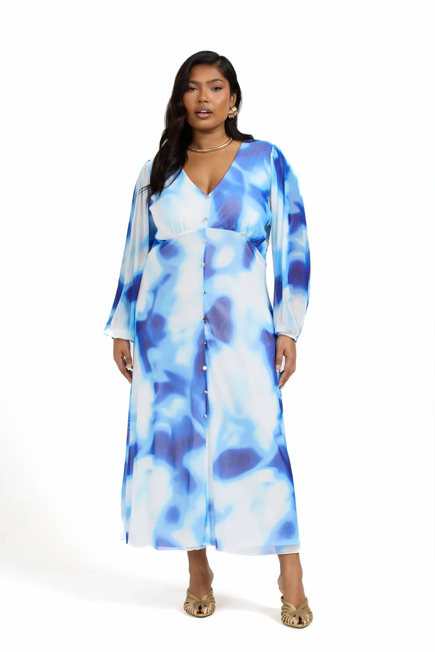 Fashion Szn Curve - Tie Dye Midi Dress - Plus