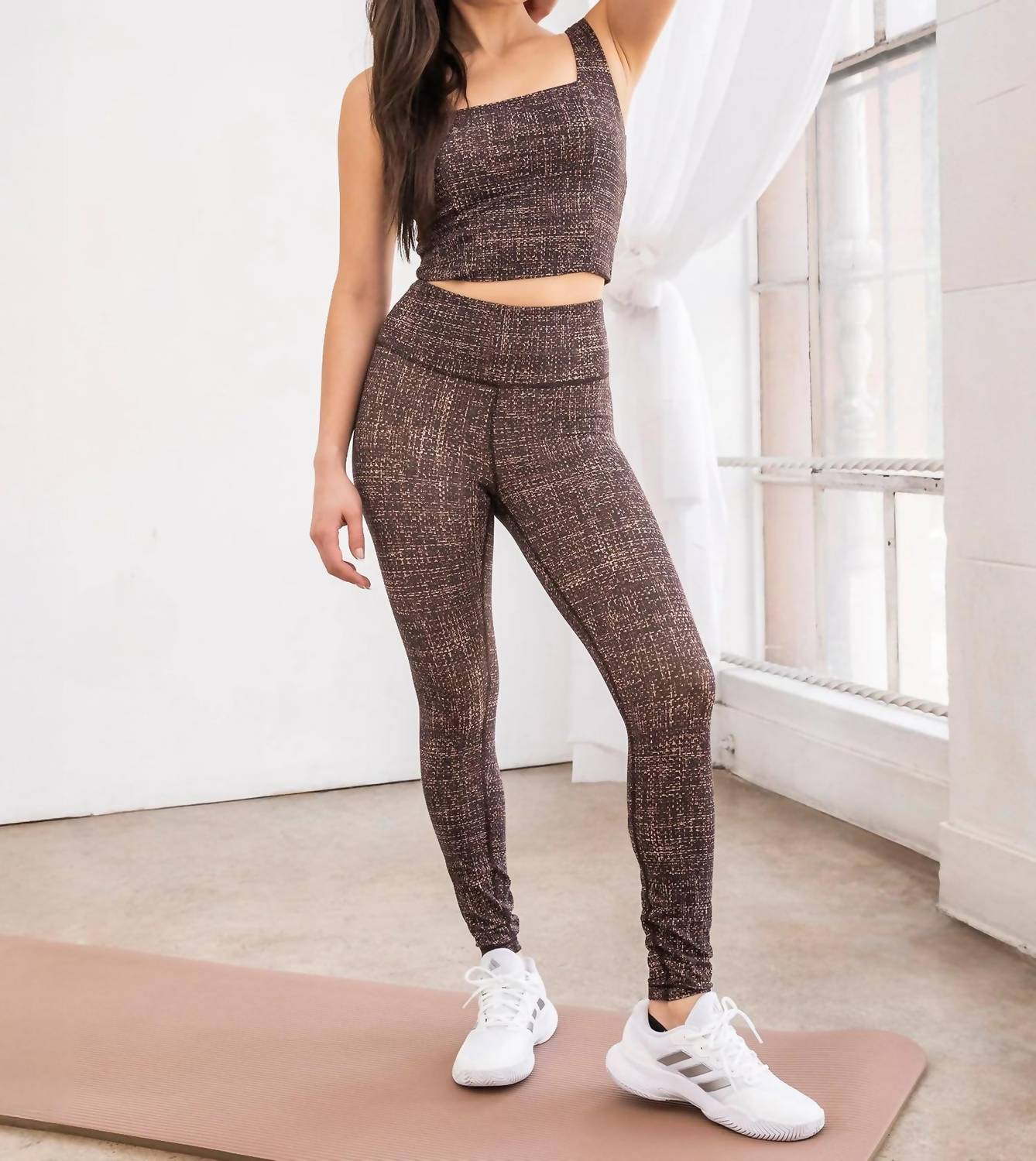 Thrive Societe - Endure Printed Square Neck Bra