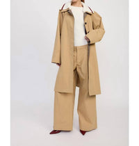 En Saison Marleigh Long Car Coat in khaki 1 - women's jacket