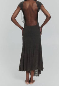 Find Me Now - Women's Second Skin Asymmetrical Leafy Dress