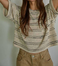 By Together The Tinley Top in natural black - women's t-shirt