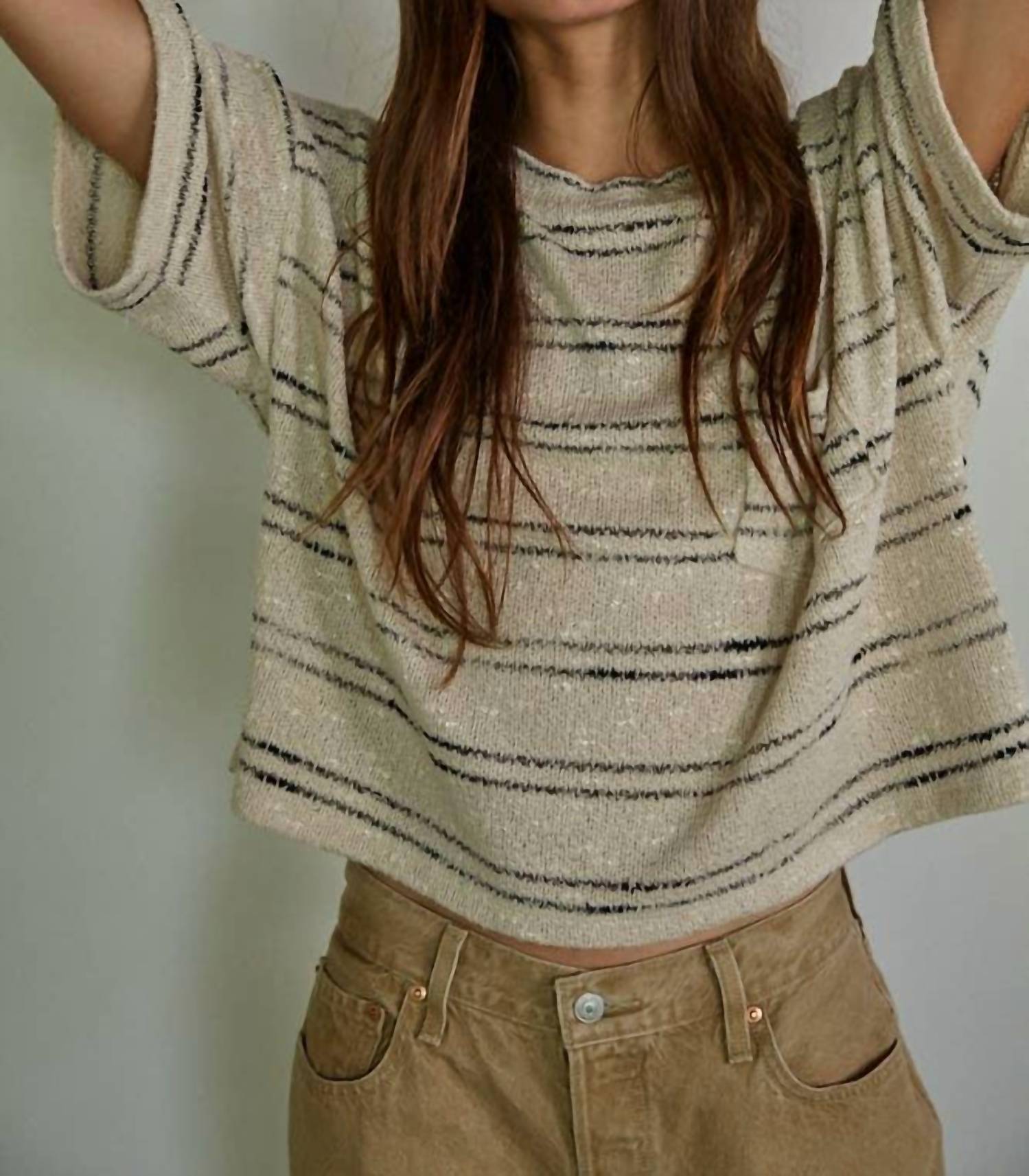 By Together The Tinley Top in natural black - women's t-shirt