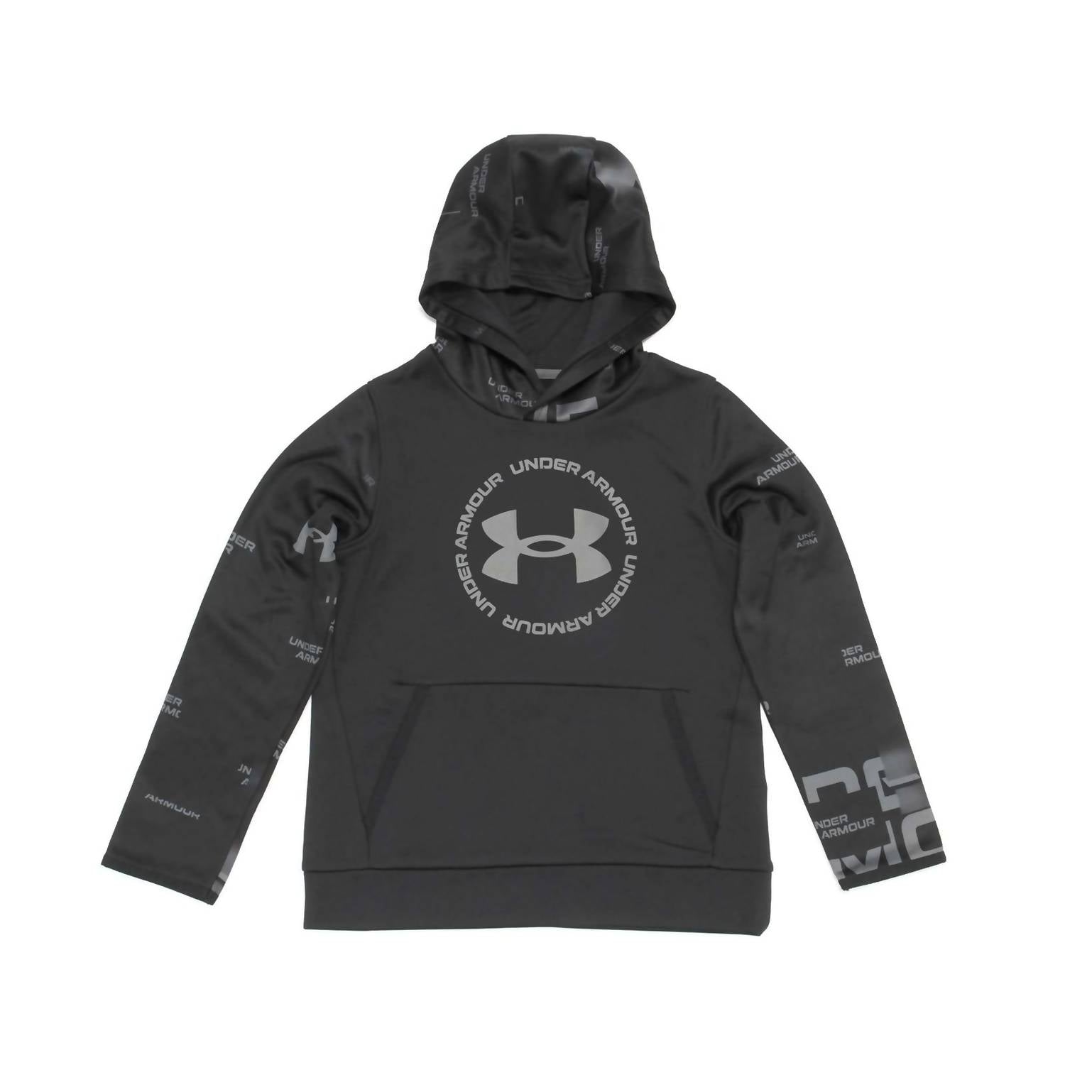 UNDER ARMOUR Boy's Armour Fleece Branded Hoodie in black - kids' shirt