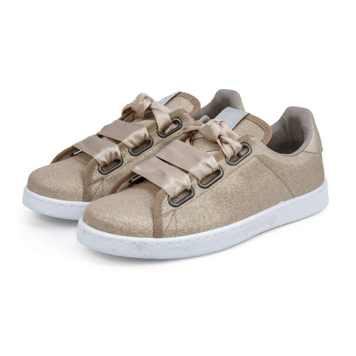 Victoria - Women's Satin Ribbon Lace-up Sneakers