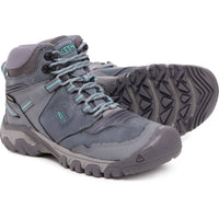 Keen Women's Ridge Flex Mid Waterproof Hiking Boots in steel grey porcelain - women's shoe