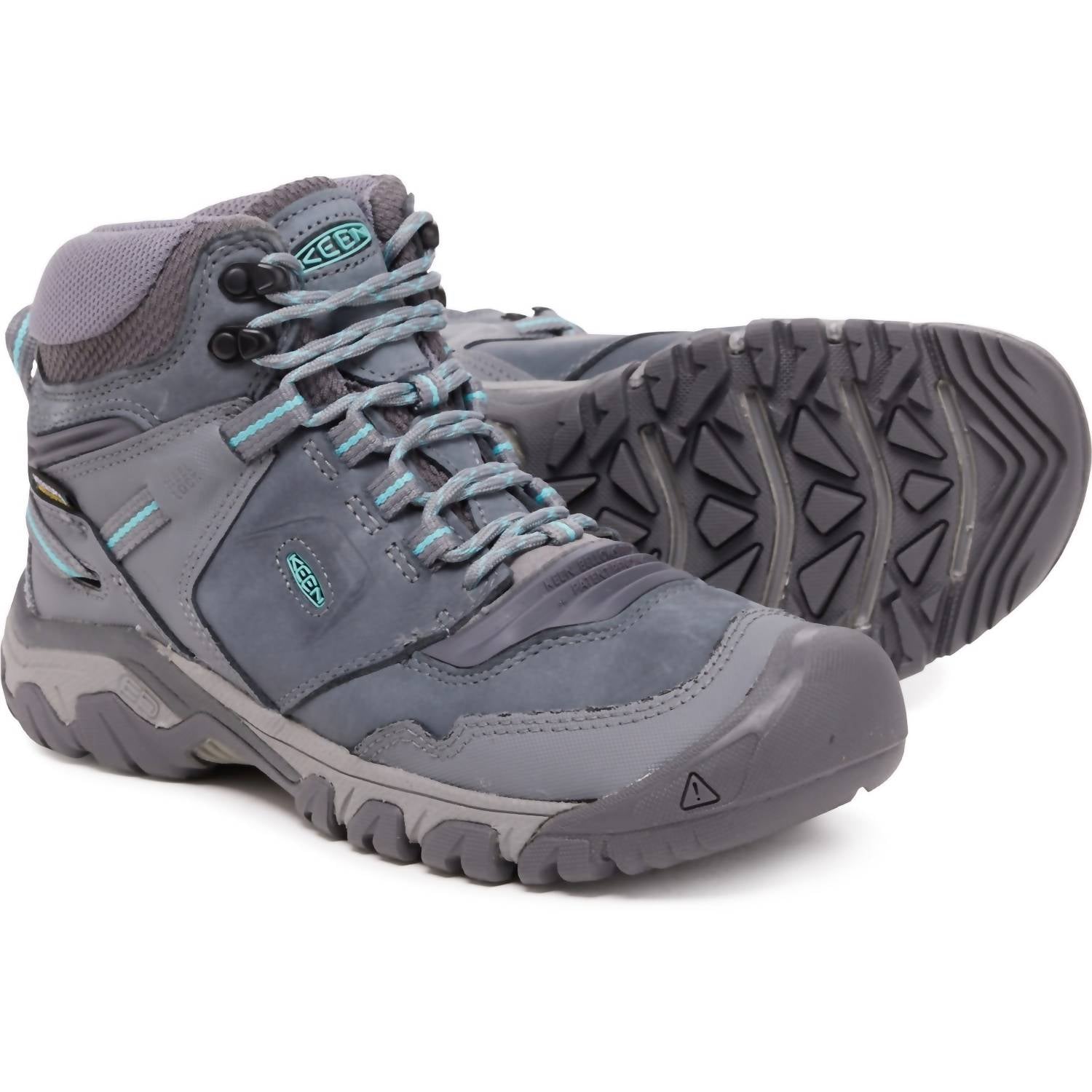 Keen Women's Ridge Flex Mid Waterproof Hiking Boots in steel grey porcelain - women's shoe