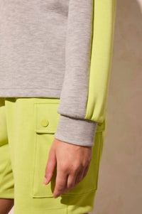 Tribal - Techno Lux Color Block Quarter Zip Mock Neck Top