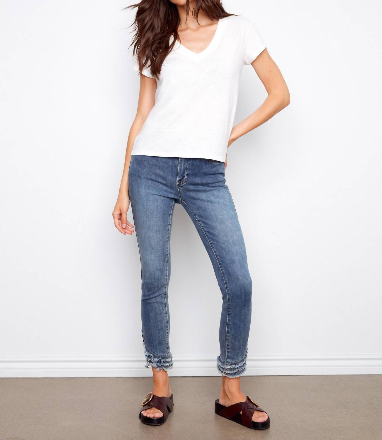 Charlie B - Organic Cotton Drop Shoulder V-neck Shirt