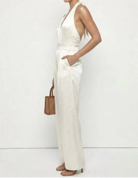 Naked Zebra - Satin Halter Jumpsuit