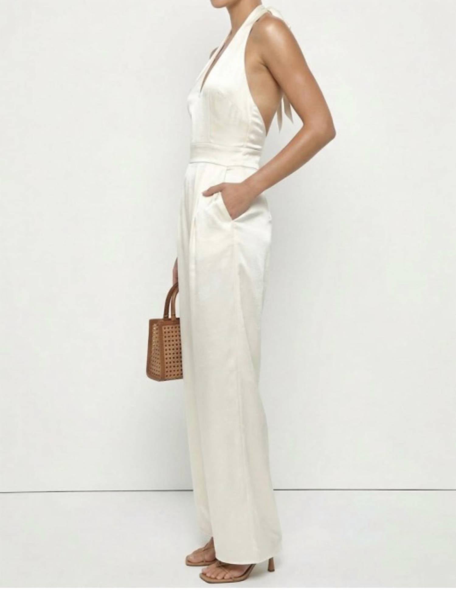 Naked Zebra - Satin Halter Jumpsuit