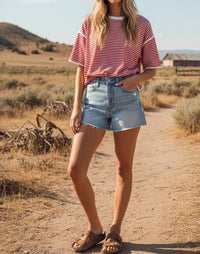 Sewn And Seen - Striped Oversized Knit Top