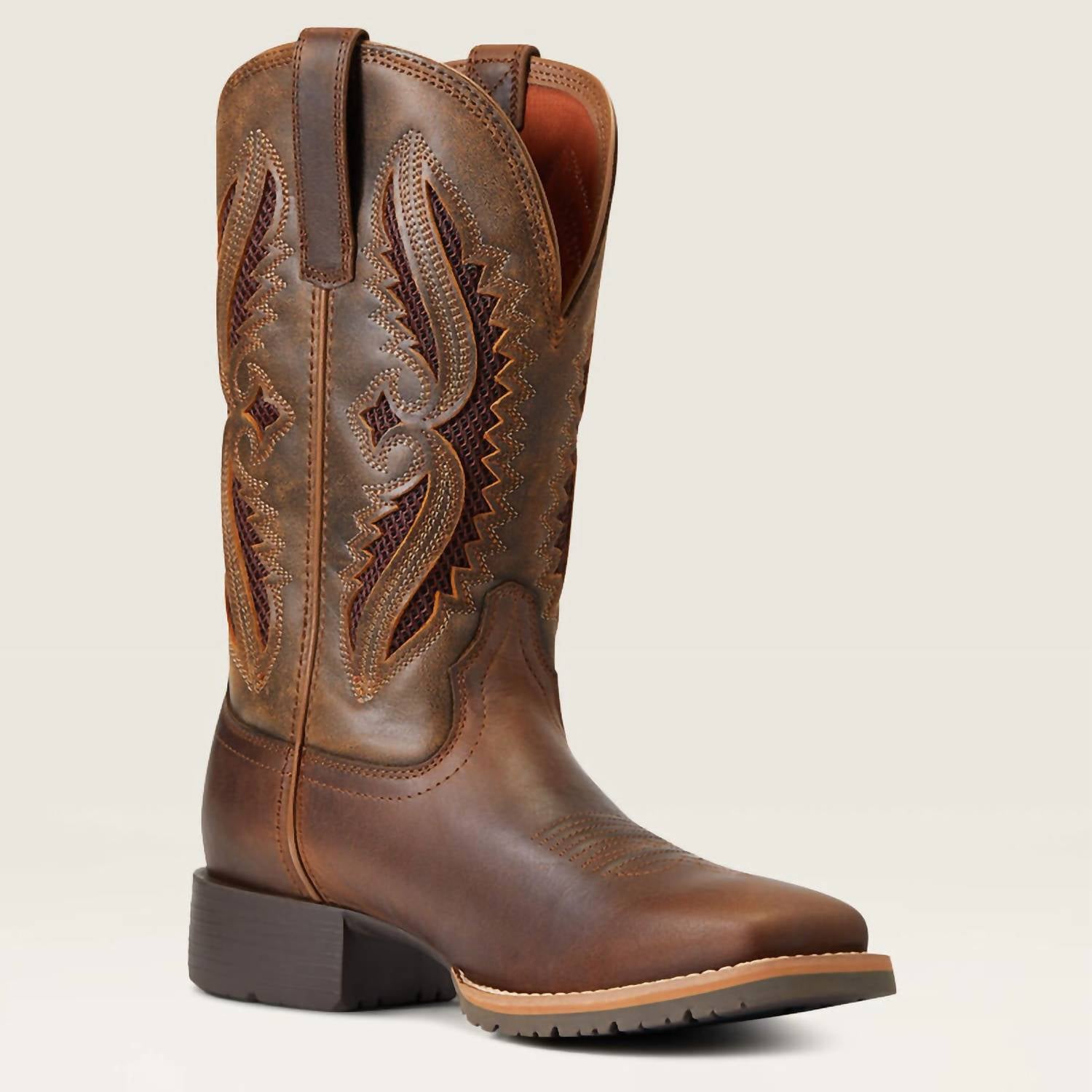 ARIAT Women's Hybrid Rancher Venttek 360 Western Boots in distressed tan truffle - women's shoe