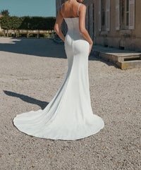 Sincerity - Stretch Crepe Fit And Flare Wedding Gown