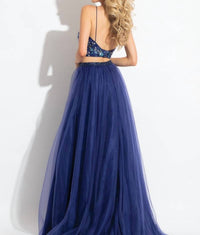 Rachel Allan - Embellished Two-piece Tulle Prom Dress