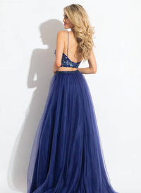 Rachel Allan - Embellished Two-piece Tulle Prom Dress