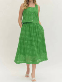 Entro - Eyelet Buttoned Sleeveless Top