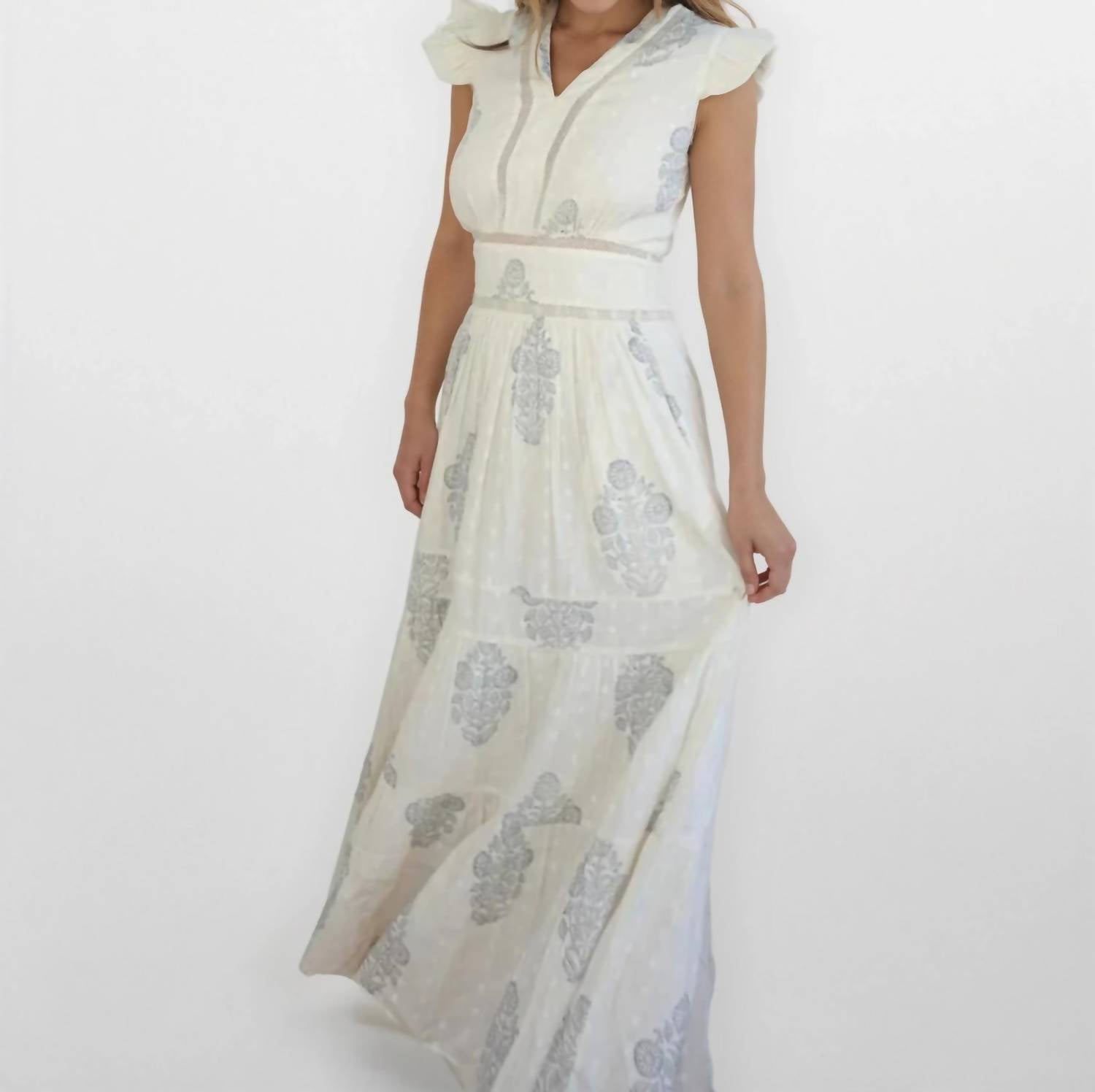 NIBI MTK Percy Maxi Dress in sunflower block - women's dress