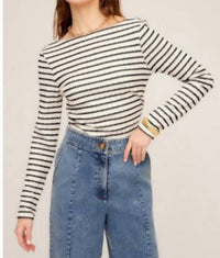 Fifteen Twenty - Michele Stripe Side Shirred Top